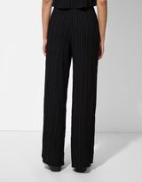 Hlače palazzo - Viskozna mešanica - crna