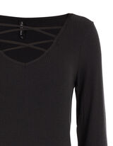 Damen Longsleeve mit Schn&uuml;rung