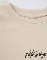 Tričko - Potlač v podobe spr&aacute;vy - bezova