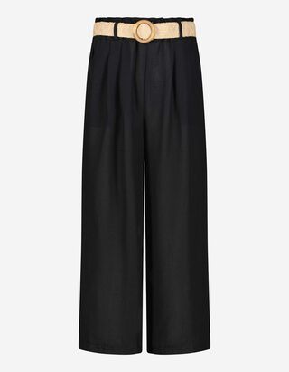 Jupe-culotte - Viscose m&eacute;lang&eacute;e - Noir