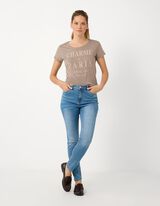 T-Shirt - Glitzerprint - Braun