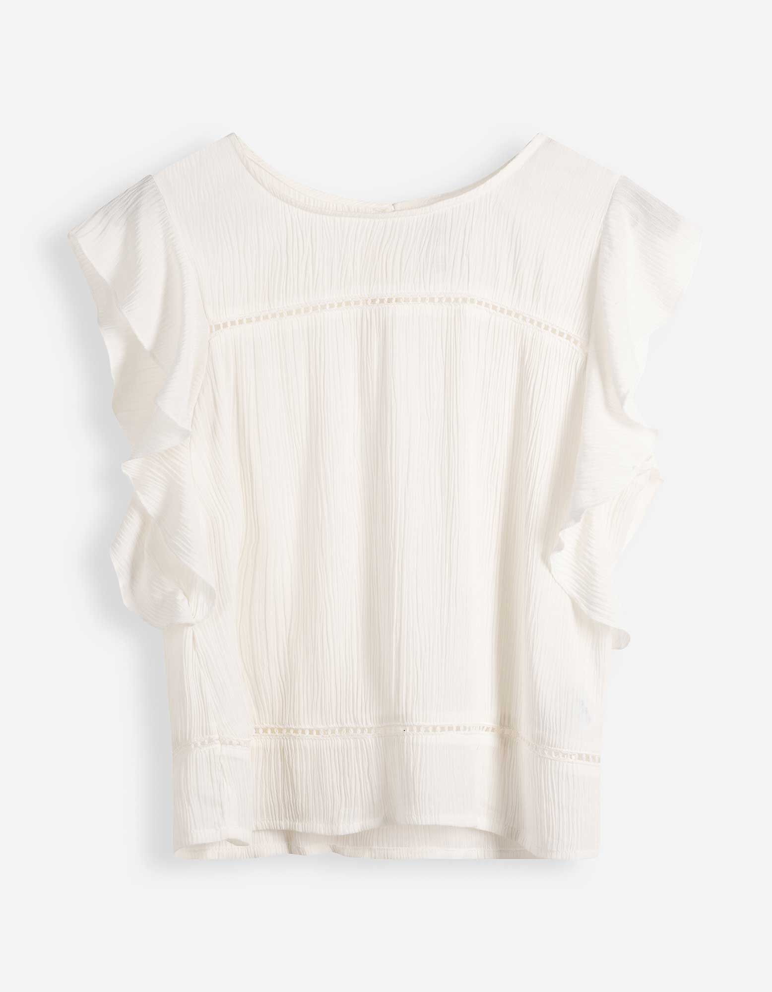 Blusenshirt - einfarbig - Off-White