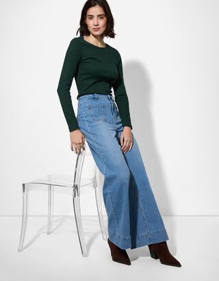 Jeans - Wide Fit - celeste