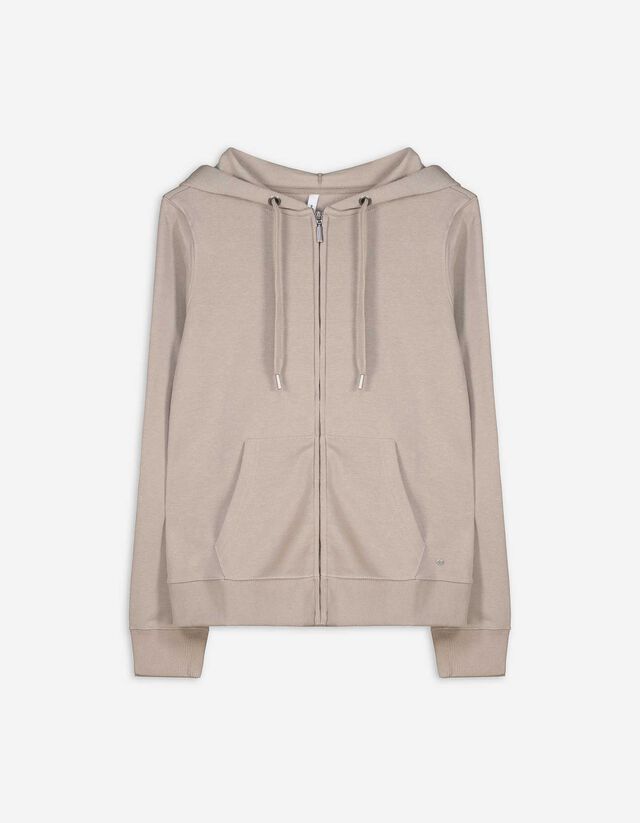 Hoodie - Capuchon met tunnelkoord - beige