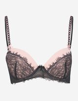 &bdquo;Push-up&ldquo; liemenėlė - Nėrinių apvadas - sviesiai rozinis