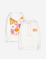Hoodie - Rückenprint - weiß