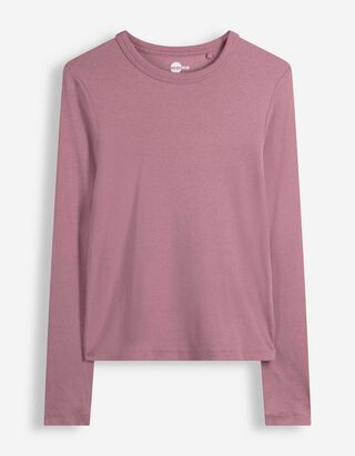 Langarmshirt - Modal-Anteil - Rosa