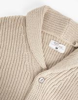 Kardiganas - Šaliko formos apykaklė - smelio spalvos