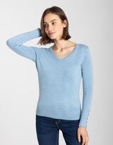 Pullover - Misto viscosa - celeste