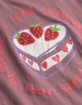 T-Shirt - Frontprint - dunkellila