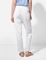 Kalhoty - Směs se lnem - bílá