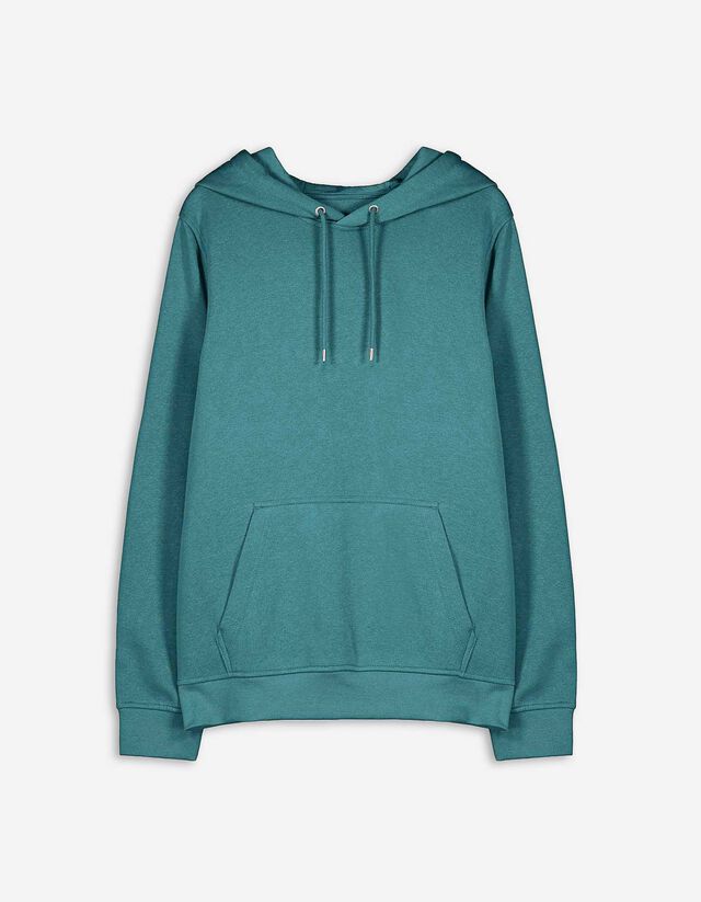 bluza z kapturem - kaptur z troczkiem - turkusowy