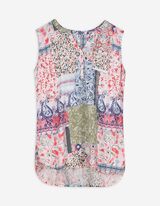 Topp - allover-mustriga - valge