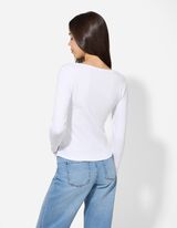 Tričko s dlouh&yacute;m ruk&aacute;vem - Obsah modalu - b&iacute;l&aacute;