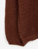 Strickpullover - V-Ausschnitt - braun