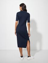 Strickkleid - Rippenstruktur - dunkelblau