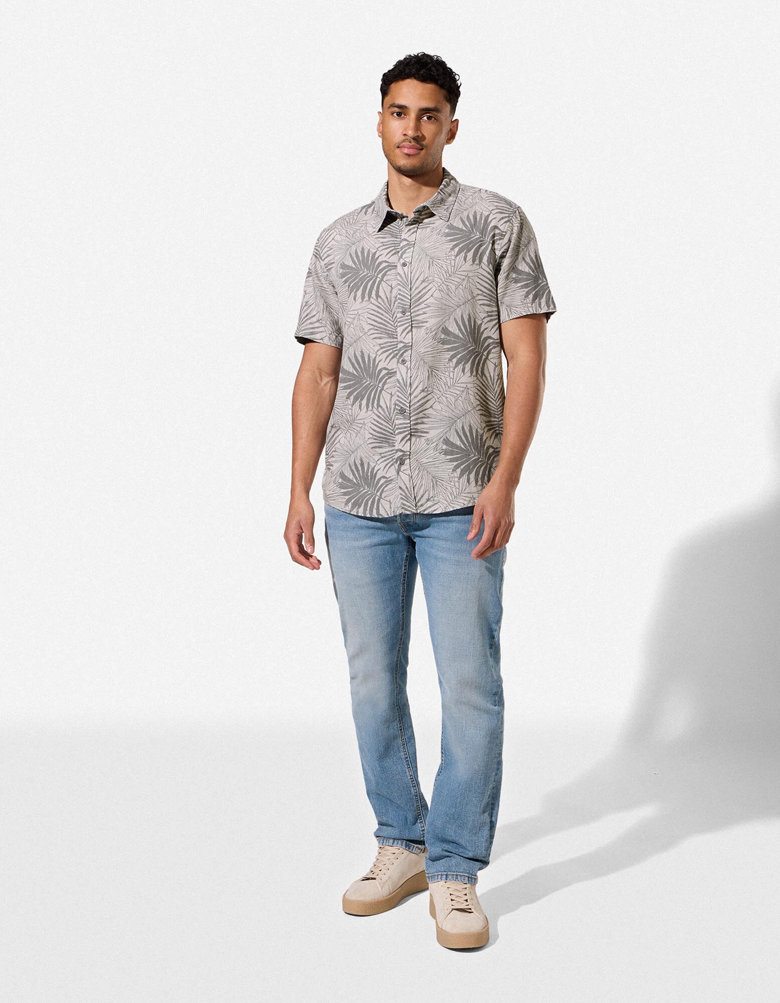 Chemise - Aspect lin - taupe