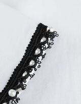 T-Shirt - Zierperlen - weiß