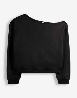 Sweatshirt - Schulterfrei - Schwarz