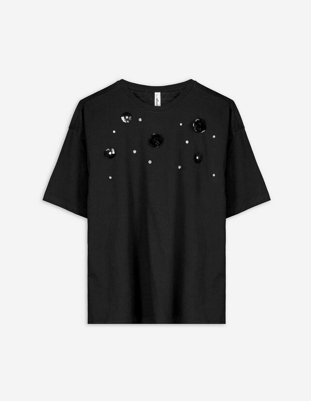 T-Shirt - Ziersteine - schwarz