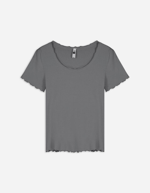 Tricou - Amestec de bumbac - Gri inchis
