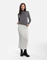 Bluză de corp cu mânecă lungă - LENZING™ ECOVERO™ - Gri inchis