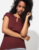 Camicia in maglia - Misto viscosa - rosso scuro