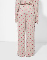 Pyjama Set aus Shirt und Hose - Viskose - beige