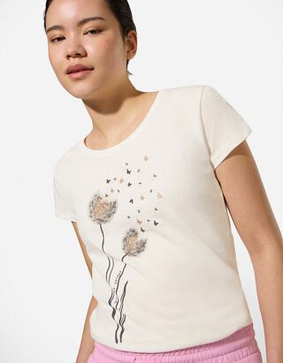 T-Shirt - Glitzerprint - wei&szlig;
