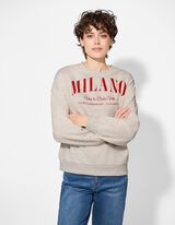 Sweatshirt - Frontprint - hellgrau