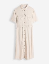 Kleid - Leinen-Optik - Beige