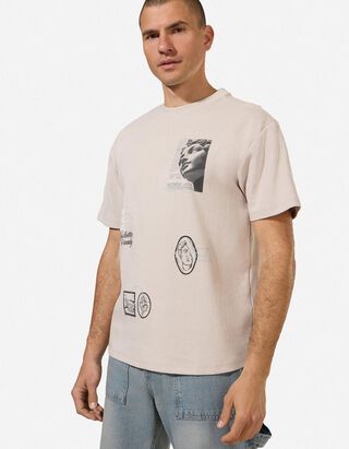T-Shirt - R&uuml;ckenprint - beige