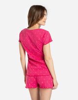 Rövid pizsamaalsó - Fodros szegéssel - pink