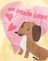 T-shirt - Voorkantprint - lichtgeel