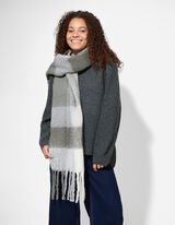 Šála - Károvaný vzor - tmave seda