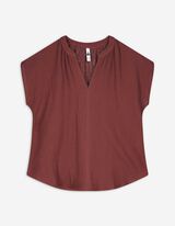 Bluse - Musselin - dunkelbraun