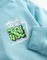 Sweatshirt - R&uuml;ckenprint - hellblau