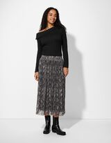 Hosszú ujjú felső - Nyitott vállú - fekete