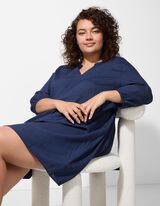 Blusenkleid - Viskose - dunkelblau