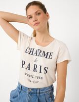 T-Shirt - Glitzerprint - Off-White