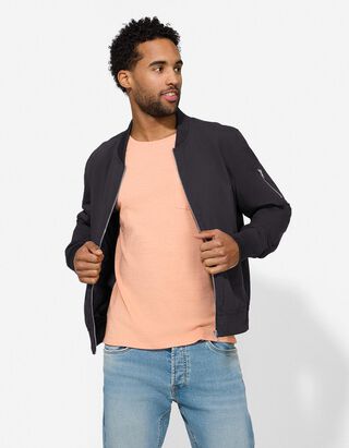 Jacke - Gerippte Abschl&uuml;sse - schwarz