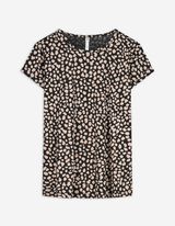 T-shirt - Motief all-over - zwart