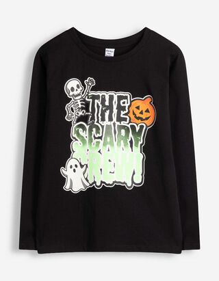 Langarmshirt - Halloween - Schwarz
