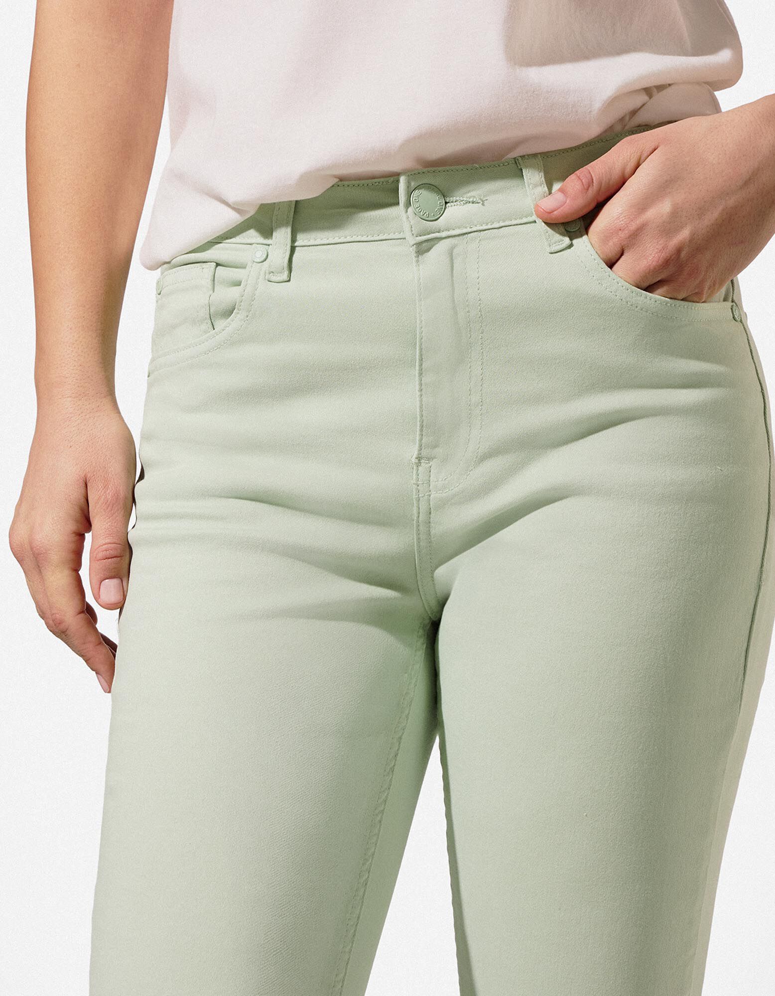 Broek - Uitlopende pasvorm - groen