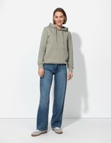 Pulover s kapuco - Kengurujski žep - zelena