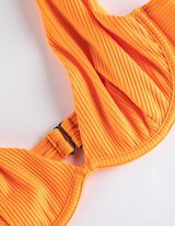 Bikinová podprsenka - Jemný žebrový materiál - oranzova