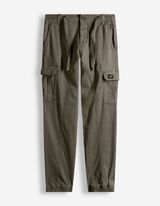 Cargohose - Knopf- und Rei&szlig;verschluss - dunkelgr&uuml;n