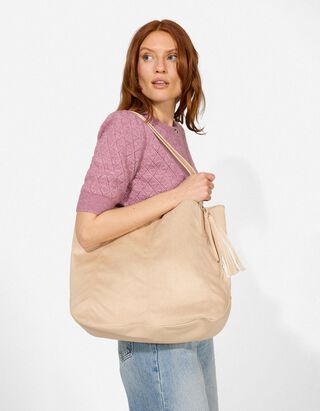 Borsa - Imitazione di camoscio - beige