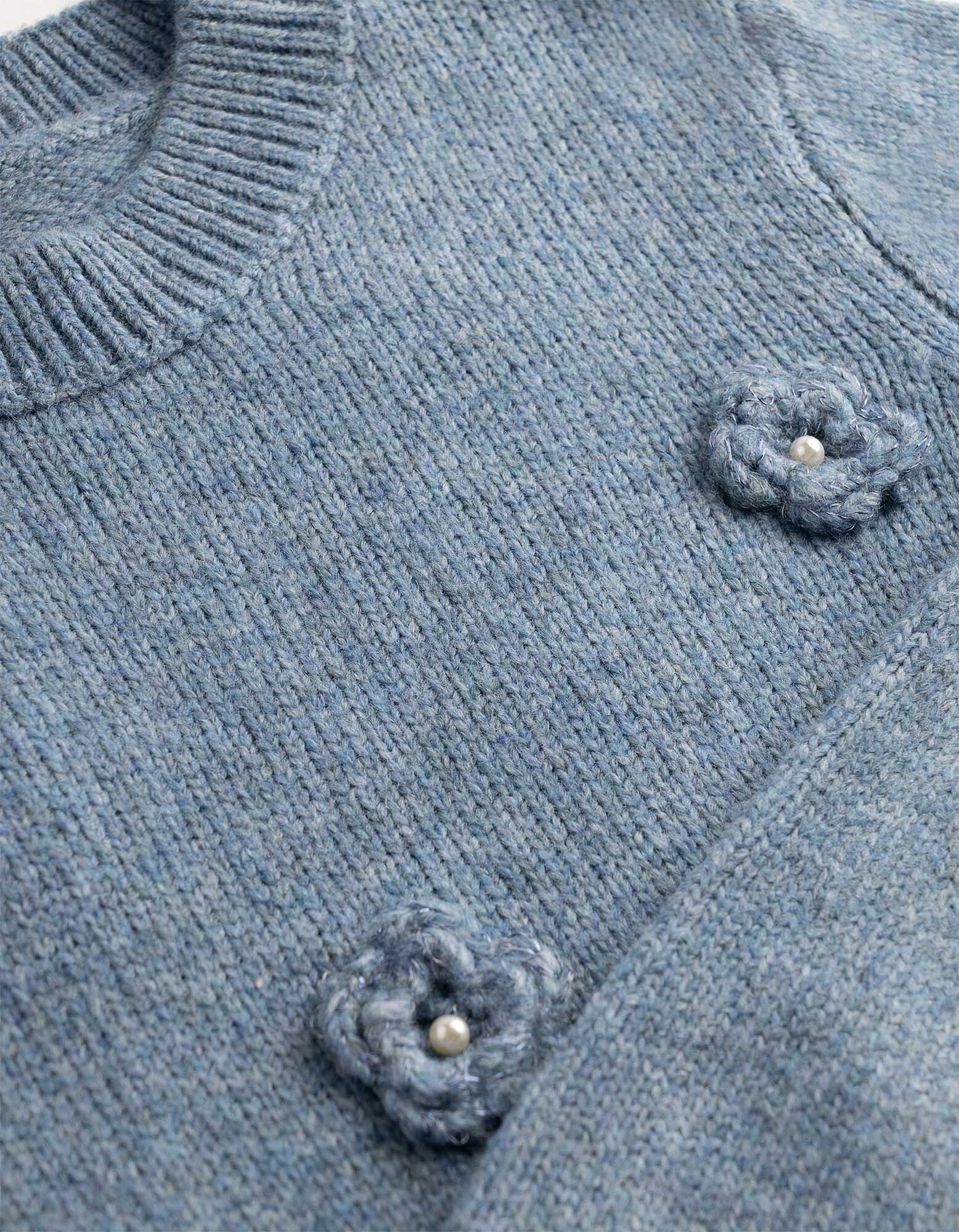 Pullover - 3D-Applikation - Hellblau