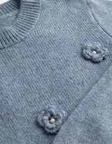 Pullover - 3D-Applikation - Hellblau
